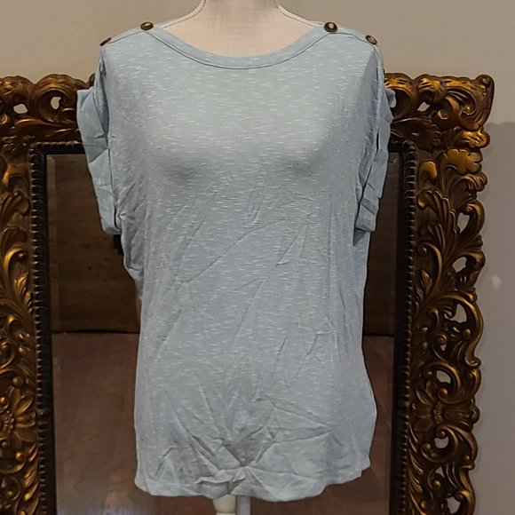 Kaileigh Tops Kaileigh Mercy Button Sleeve Detail Knit Top Ladies